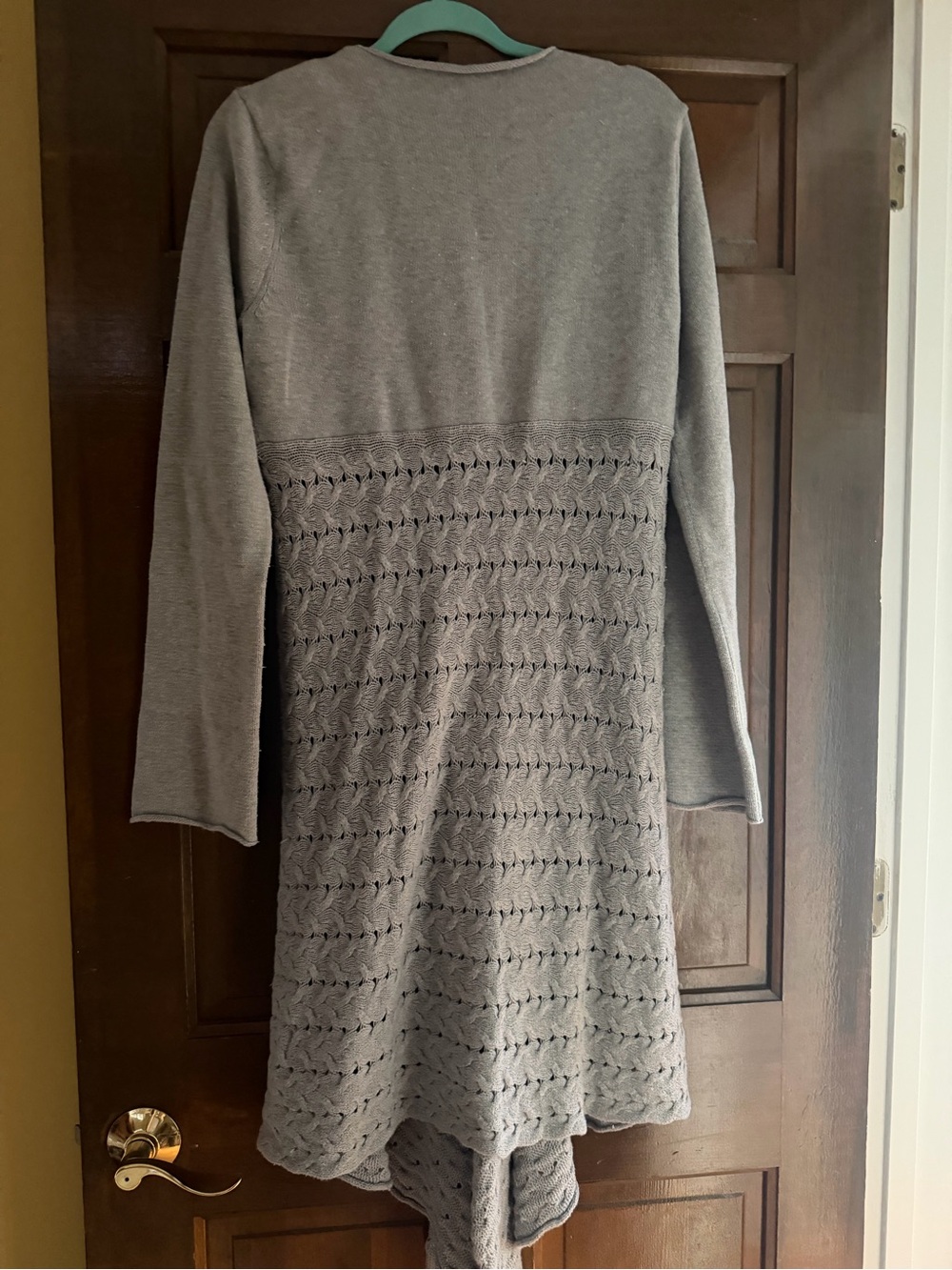 Calvin Klein black longer cardigan sweater. XLButton closure front at waist.